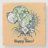 Greeny Great Dane Stone Untersetzer (Vorderseite)