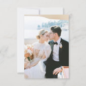 Greeny Minimalistisch Custom Foto Wedding RSVP Car (Rückseite)