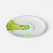 Greeny Watercolor Tacos & Tequila Brautparty Pappteller (Schrägansicht)