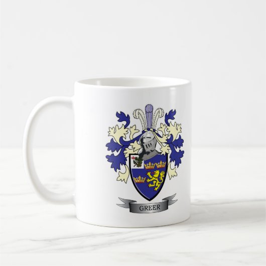 Greer Familienwappen-Wappen Kaffeetasse (Links)