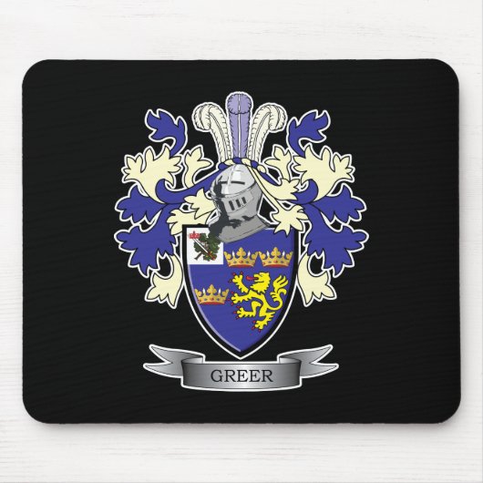 Greer Familienwappen-Wappen Mousepad (Vorne)