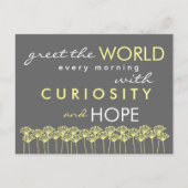 Greet the World with Hope Quote Postcard Postkarte (Vorderseite)