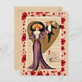 GREET THEEVALENTINE | VINTAG VALENTINE POSTCARD FEIERTAGSPOSTKARTE (Vorne/Hinten)