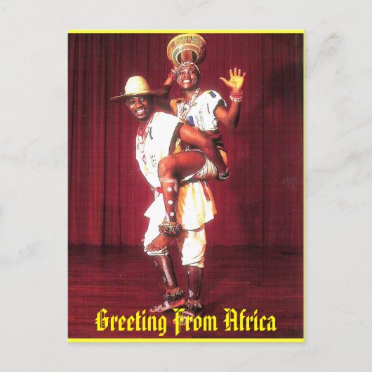 GREETING AUS AFRIKA (Entwurf von Mojisola Gbadamos Postkarte (Vorderseite)