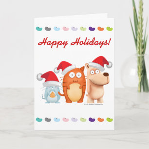 Greeting Card: BeanyTeam™ - Cat & Mouse & Dog Feiertagskarte