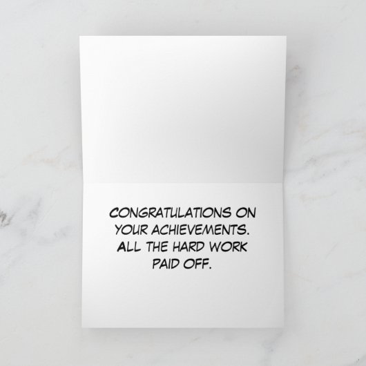 Greeting Card "Congrats-Grad" 5x7 w/plain wht en Karte (Innenseite)