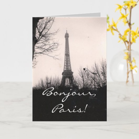 Greeting Card/Eiffel Tower Karte (Gelbe Blume)