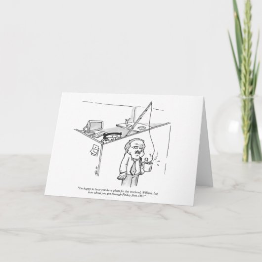 Greeting Card - Fishing Cartoon - Eager Cast Karte (Vorderseite)