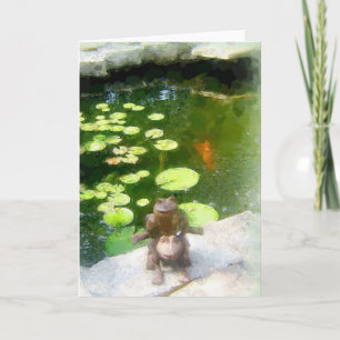 GREETING CARD: Frösche in einem Teich Karte