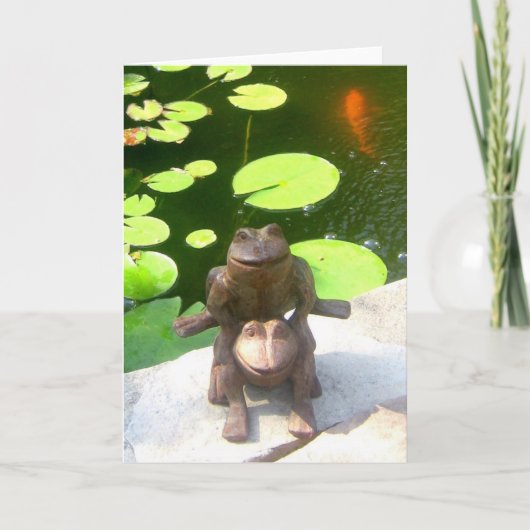 GREETING CARD: Frösche in einem Teich Karte (Vorderseite)