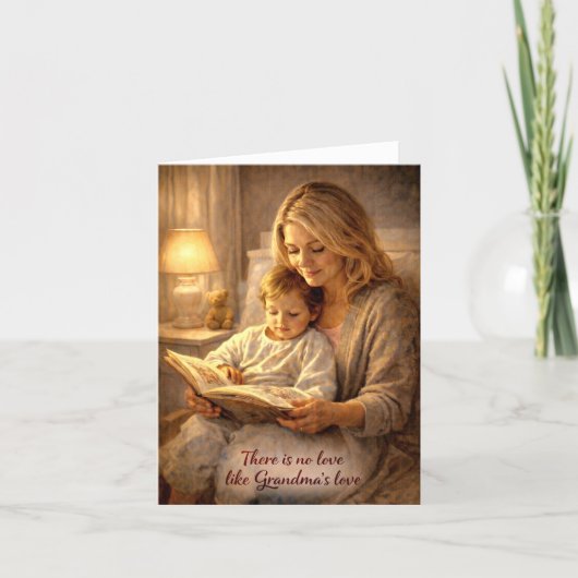 Greeting Card Grandma Reading To Child Karte (Vorderseite)