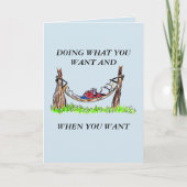 GREETING CARD - HAMMOCK UND GLÜCKLICHE RÜCKZAHLUNG KARTE (Vorderseite)