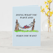 GREETING CARD - HAMMOCK UND GLÜCKLICHE RÜCKZAHLUNG KARTE (Gelbe Blume)