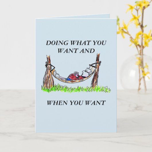 GREETING CARD - HAMMOCK UND GLÜCKLICHE RÜCKZAHLUNG KARTE (Gelbe Blume)