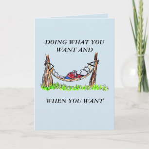 GREETING CARD - HAMMOCK UND GLÜCKLICHE RÜCKZAHLUNG KARTE