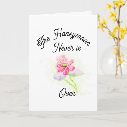 Greeting Card : Honeymoon is Never Over . Karte (Gelbe Blume)