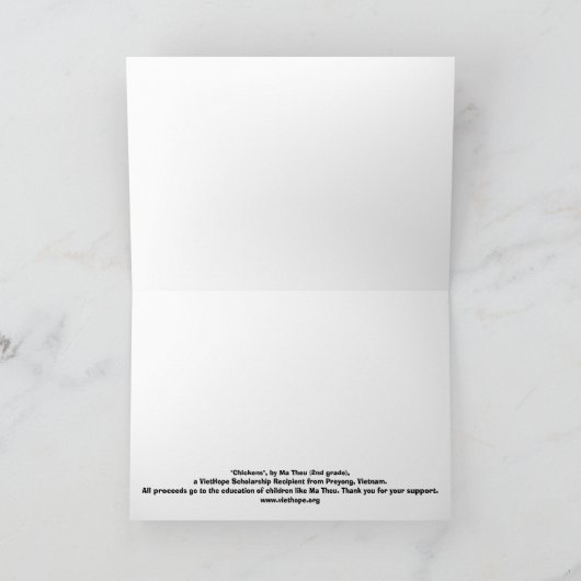 GREETING CARD: "Hühner" von Ma Theu (2. Klasse) Karte (Innenseite)