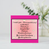 Greeting card 'I want you" Karte (Stehend Vorderseite)