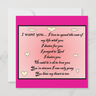 Greeting card 'I want you" Karte