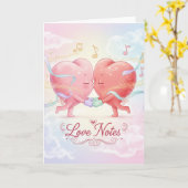 Greeting Card - Kissing Hearts "Love Notes" Karte (Gelbe Blume)