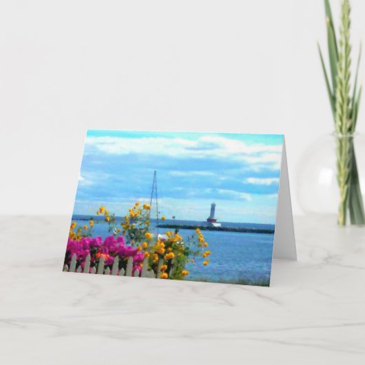 Greeting Card - Mackinac Island Lighthouse Dankeskarte (Vorderseite)