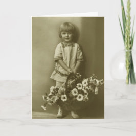 Greeting Card - Mother's Day Card Girl with Basket Karte