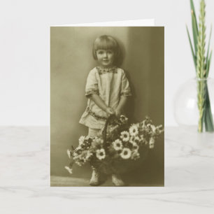 Greeting Card - Mother's Day Card Girl with Basket Karte