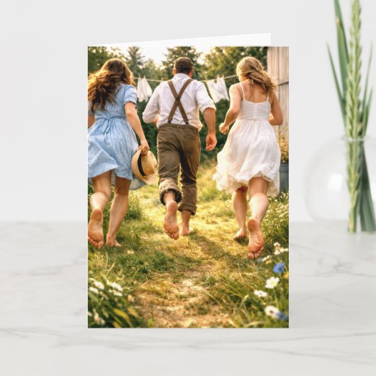 Greeting Card Nostalgic Backyard Memories Karte (Vorderseite)