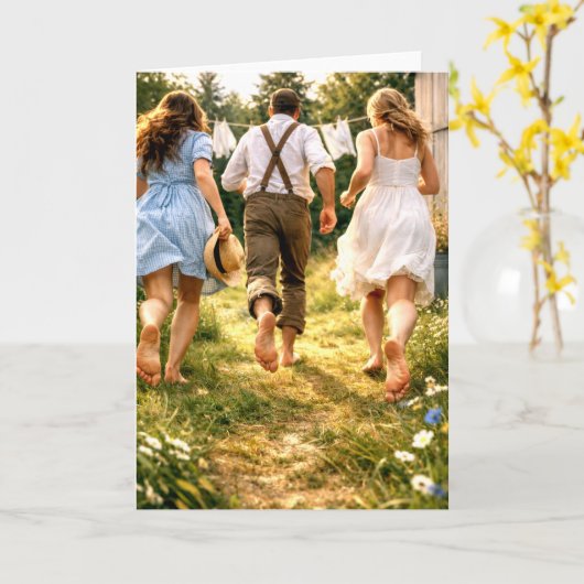 Greeting Card Nostalgic Backyard Memories Karte (Gelbe Blume)