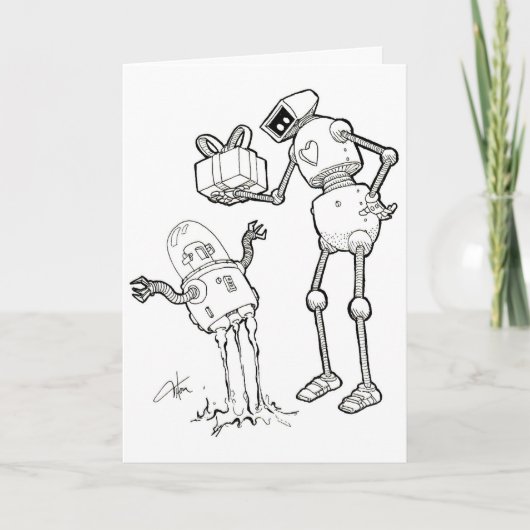 Greeting Card Roboter - from one nerd to another Karte (Vorderseite)