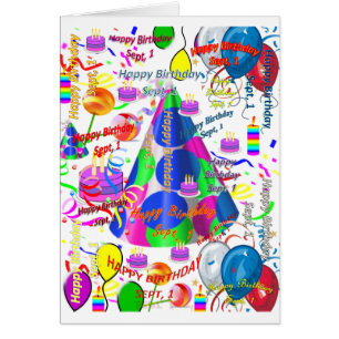 Greeting Card September, 1 Birthday