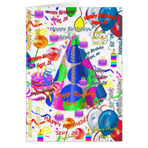 Greeting Card September, 26 Birthday
