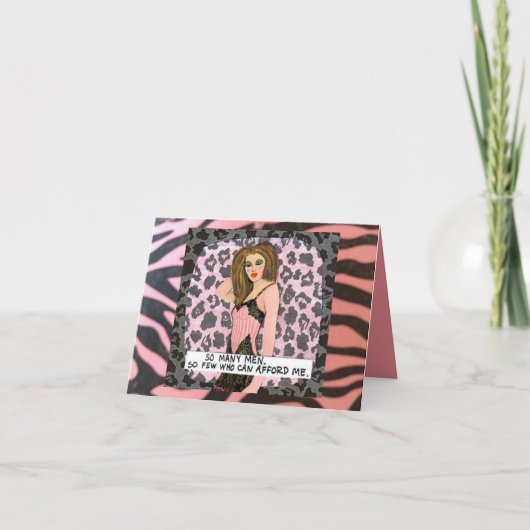 GREETING CARD. SO many men. So few who can afford Karte (Vorderseite)