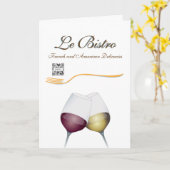 Greeting Card Template Fine Dining French Karte (Gelbe Blume)