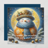 Greeting card with a cute snowman (Vorne/Hinten)