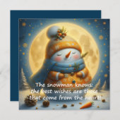 Greeting card with a cute snowman (Vorne/Hinten)