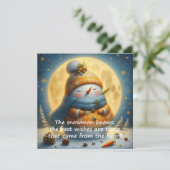 Greeting card with a cute snowman (Stehend Vorderseite)