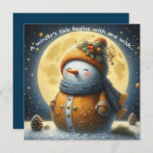 Greeting card with a cute snowman (Vorne/Hinten)
