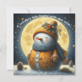Greeting card with a cute snowman