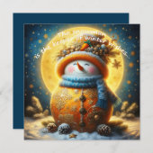 Greeting card with a cute snowman (Vorne/Hinten)