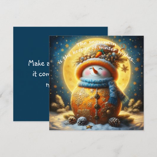 Greeting card with a cute snowman (Vorne/Hinten)
