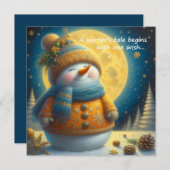 Greeting card with a cute snowman (Vorne/Hinten)