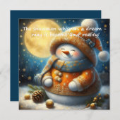 Greeting card with a cute snowman (Vorne/Hinten)