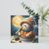 Greeting card with a cute snowman (Stehend Vorderseite)