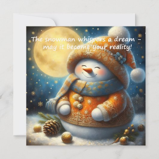 Greeting card with a cute snowman (Vorderseite)