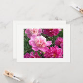 Greeting card with beautiful peonies karte (Vorderseite/Rückseite Beispiel)