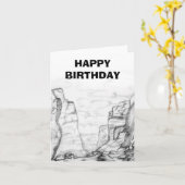 Greeting Card with canyon sketched on it Karte (Gelbe Blume)