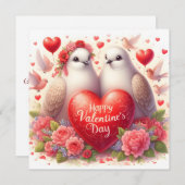 Greeting card with doves in love (Vorne/Hinten)