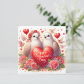 Greeting card with doves in love (Stehend Vorderseite)