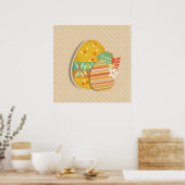 Greeting card with Easter egg symbol Poster (Küche)